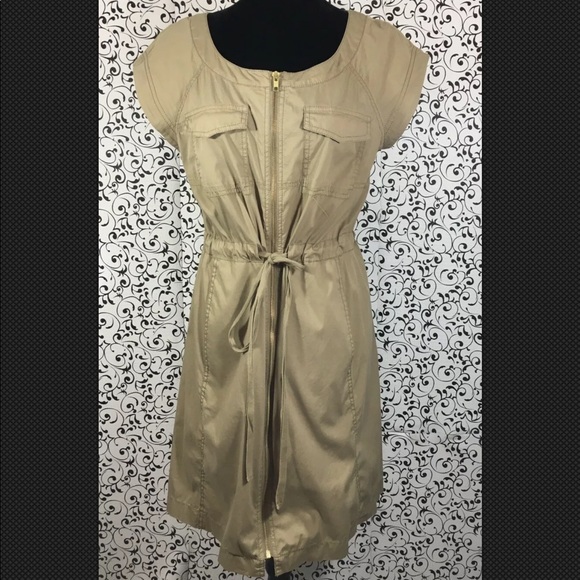 LOFT Dresses & Skirts - Ann Taylor Loft Khaki Cargo Utility Safari Dress